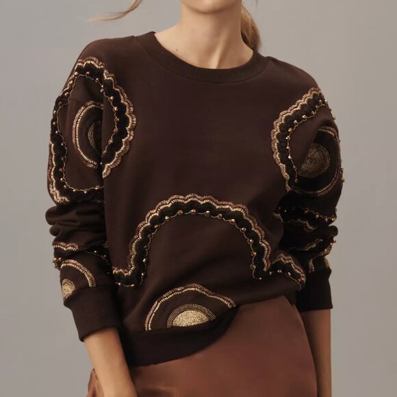 Anthropologie Tops - ✨HOST PICK✨ Anthropologie Ollari Embellished Pullover Sweatshirt